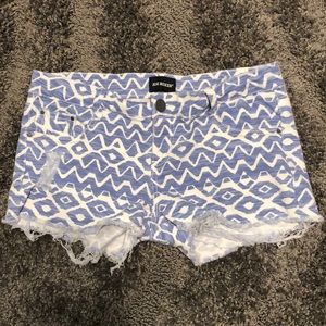 Patterned Jean Shorts